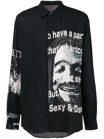 Yohji Yamamoto Graphic Print Shirt In Black