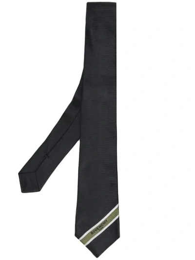 Givenchy Diagonal Stripe Detail Tie - Black