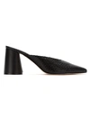 Sarah Chofakian Leather Mules In Black