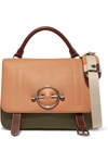 JW ANDERSON DISC colour-BLOCK LEATHER AND SUEDE SHOULDER BAG