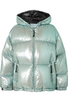 PRADA OVERSIZED QUILTED METALLIC SHELL DOWN JACKET