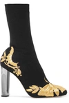 ALEXANDER MCQUEEN EMBROIDERED STRETCH-KNIT SOCK BOOTS