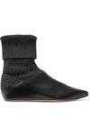 GABRIELA HEARST ROCIA LEATHER AND CASHMERE SOCK BOOTS