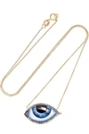 LITO Tu Es Partout 14-karat gold, enamel, diamond and sapphire necklace