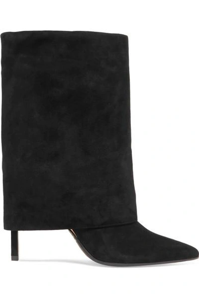 Balmain Suede Ankle Boots In Black