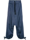 LOST & FOUND LOST & FOUND RIA DUNN DROPPED CROTCH TROUSERS - BLUE