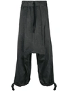 LOST & FOUND LOST & FOUND RIA DUNN DROPPED CROTCH TROUSERS - BLACK