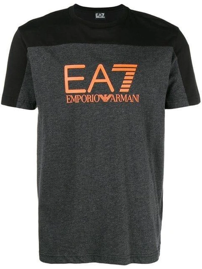 Ea7 经典logo印花全棉t恤 In Grey