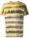 Amiri Logo Print Striped T-shirt - Yellow