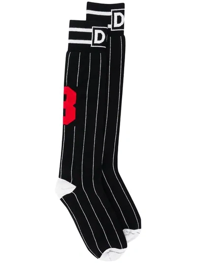 Dolce & Gabbana Striped Socks - Black