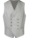 TAGLIATORE TAGLIATORE DOUBLE BREASTED WAISTCOAT - GREY