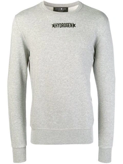 Hydrogen Logo Print Sweatshirt In Grey