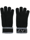 EA7 EA7 EMPORIO ARMANI LOGO CUFF GLOVES - BLACK