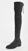 Stuart Weitzman Lowland Suede Over-the-knee Boots In Asphalt