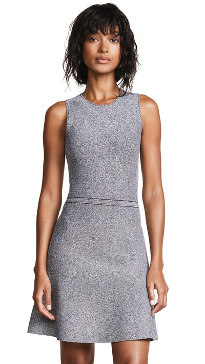 Theory Flare Knit Dress In Black/white