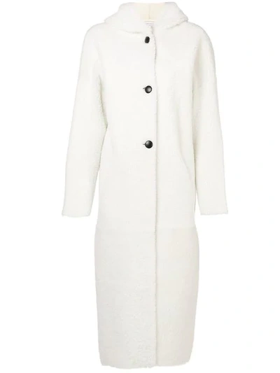 Inès & Maréchal Single Breasted Shearling Coat - 白色 In White
