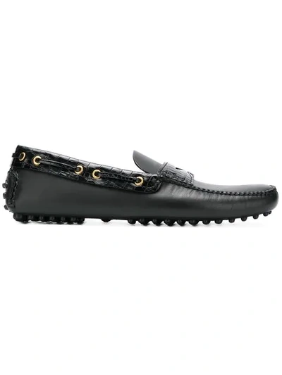 Car Shoe Penny Loafers In Black