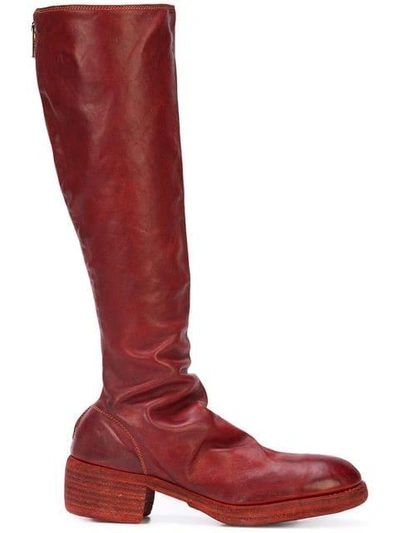 Guidi Knee Length Boots In Red