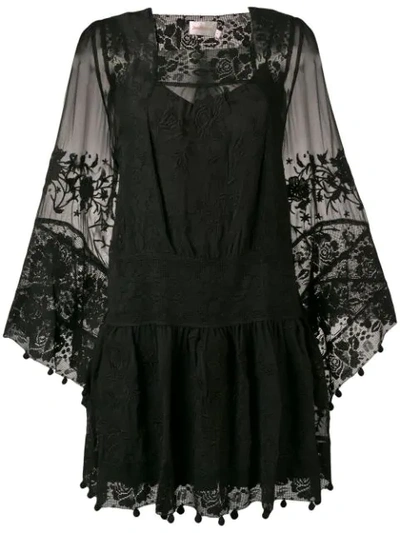 Zimmermann Lace-embroidered Shift Dress In Black