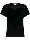 RED VALENTINO RED VALENTINO SHEER-PANEL T-SHIRT - BLACK