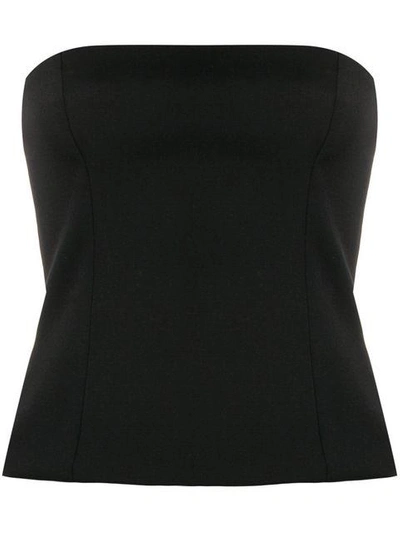 Versace Fitted Strapless Top In Black