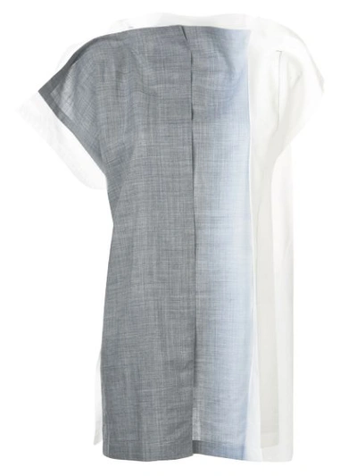 132 5. Issey Miyake Gradient Short Sleeve Wrap Shirt - 灰色 In Grey