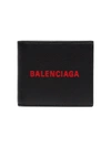 BALENCIAGA BLACK RED LOGO WALLET