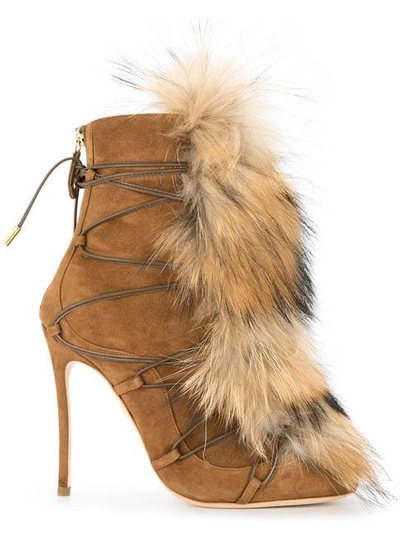 Dsquared2 Faux-fur Embellished Boots In Brown