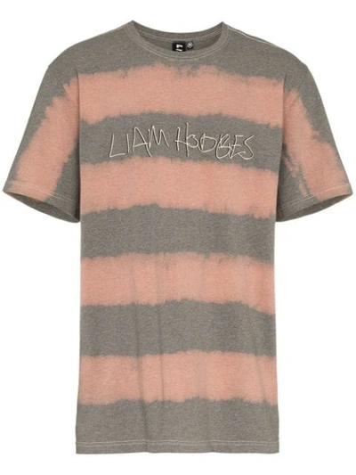 Liam Hodges T-shirt Mit Batikstreifen In Grey