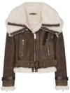 BURBERRY CROPPED AND BELTED AVIATOR JACKET 