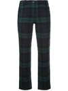 MICHAEL KORS MICHAEL KORS COLLECTION TARTAN FLANNEL CROPPED TROUSERS - GREEN
