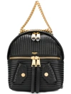 MOSCHINO MOSCHINO QUILTED CHAIN-TRIM BACKPACK - BLACK