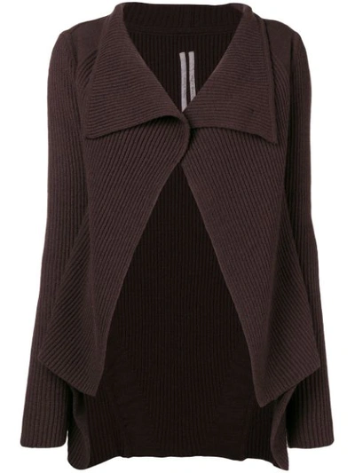 Rick Owens Open-front Cardigan In Brown