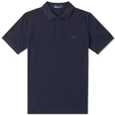Fred Perry Tonal Twin-tipped Slim Fit Polo Shirt In Blue