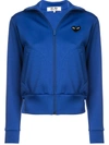 Comme Des Garçons Play Heart Logo-patch Track Jacket In Blue