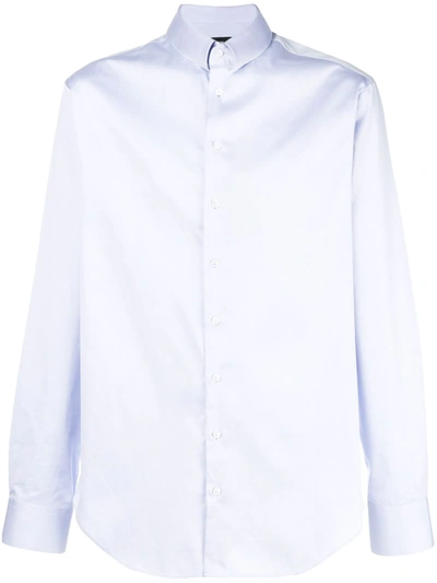 Giorgio Armani Front Buttons Cotton Shirt In Blue