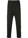 CASEY CASEY CASEY CASEY CHECKED STRAIGHT TROUSERS - BLACK