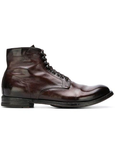 Officine Creative Leather Lace-up Boots In Black