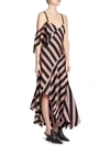 MARQUES' ALMEIDA Asymmetrical Striped Midi Dress