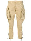 DSQUARED2 DSQUARED2 CROPPED CARGO TROUSERS - NEUTRALS