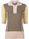 CARVEN CARVEN KNITTED POLO TOP - BROWN
