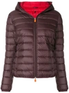 SAVE THE DUCK SAVE THE DUCK HOODED PADDED JACKET - BROWN