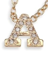 ZOË CHICCO Pavé Diamond & 14K Yellow Gold Initial Pendant Necklace
