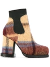 SACAI CHECKED ANKLE BOOTS