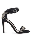 ALEXANDER MCQUEEN Floral-Embroidered Ankle-Strap Sandals