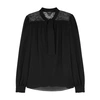 GIAMBATTISTA VALLI BLACK LACE-TRIMMED GEORGETTE BLOUSE