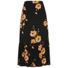 MCQ BY ALEXANDER MCQUEEN BLACK FLORAL-PRINT MIDI SKIRT