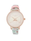 TED BAKER FLORAL LEATHER-STRAP WATCH,0400099301779