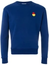 AMI ALEXANDRE MATTIUSSI CREW NECK SWEATSHIRT SMILEY PATCH