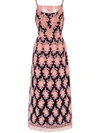 BURBERRY BURBERRY MESH FLORAL EMBELLISHED LACE DRESS - PINK & PURPLE